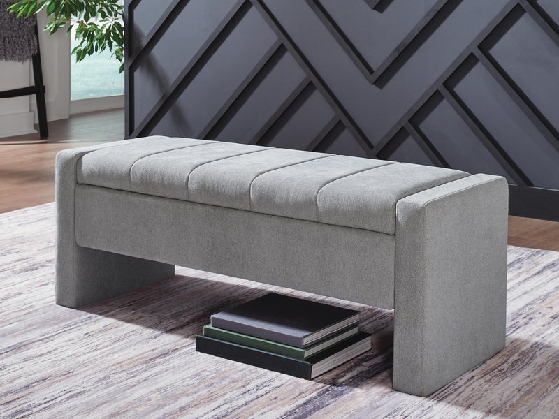 Akselman Gray Storage Bench - A3000744