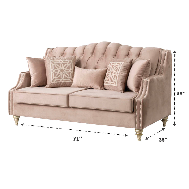Alabama 71 in. Loveseat in Light Brown / Beige - Gate FurnitureLoveseat