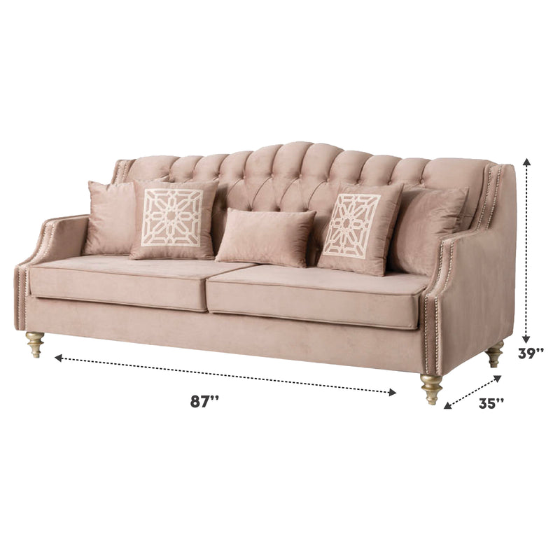 Alabama Light Brown / Beige Living Room Set - Gate FurnitureLiving Room Set