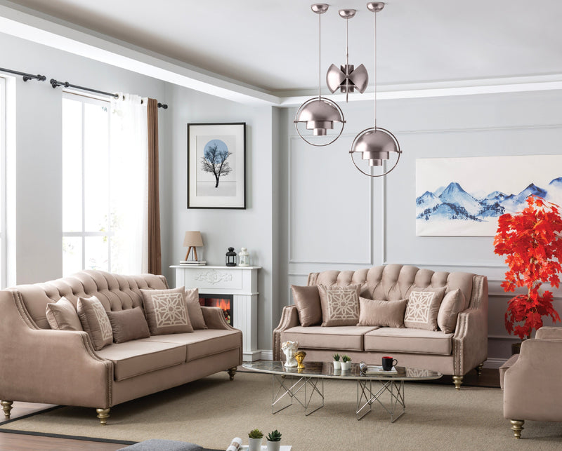 Alabama Light Brown / Beige Living Room Set - Gate FurnitureLiving Room Set