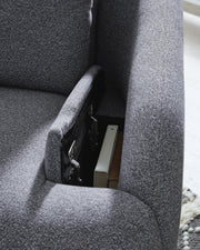 Alainmont Next-Gen Nuvella Salt and Pepper Swivel Power Recliner - A3000738
