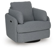 Alainmont Next-Gen Nuvella Salt and Pepper Swivel Power Recliner - A3000738