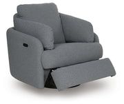 Alainmont Next-Gen Nuvella Salt and Pepper Swivel Power Recliner - A3000738
