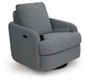 Alainmont Next-Gen Nuvella Salt and Pepper Swivel Power Recliner - A3000738