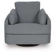 Alainmont Next-Gen Nuvella Salt and Pepper Swivel Power Recliner - A3000738