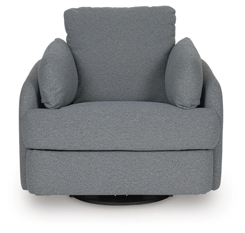 Alainmont Next-Gen Nuvella Salt and Pepper Swivel Power Recliner - A3000738