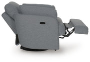 Alainmont Next-Gen Nuvella Salt and Pepper Swivel Power Recliner - A3000738