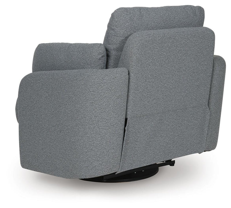 Alainmont Next-Gen Nuvella Salt and Pepper Swivel Power Recliner - A3000738