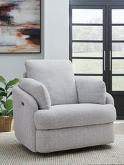Alainmont Next-Gen Nuvella Stone Swivel Power Recliner - A3000739