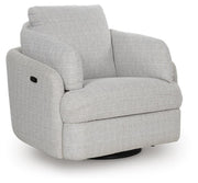 Alainmont Next-Gen Nuvella Stone Swivel Power Recliner - A3000739
