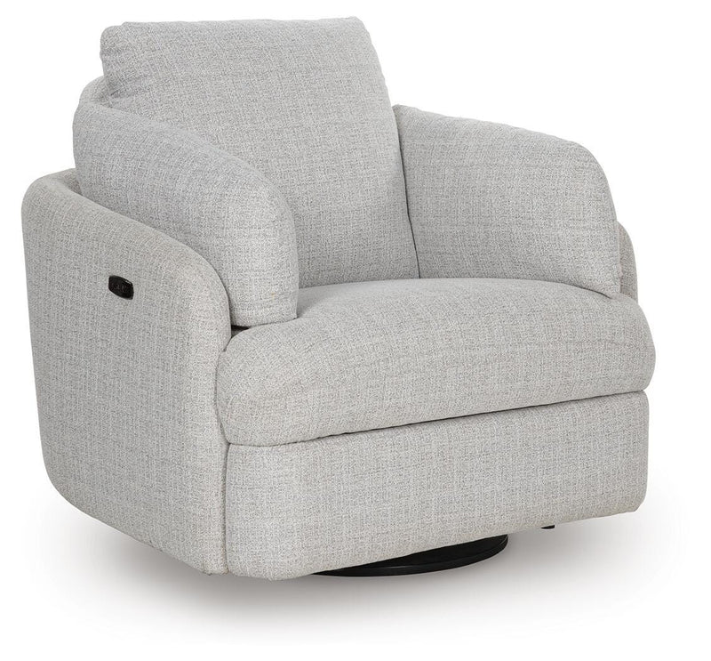 Alainmont Next-Gen Nuvella Stone Swivel Power Recliner - A3000739