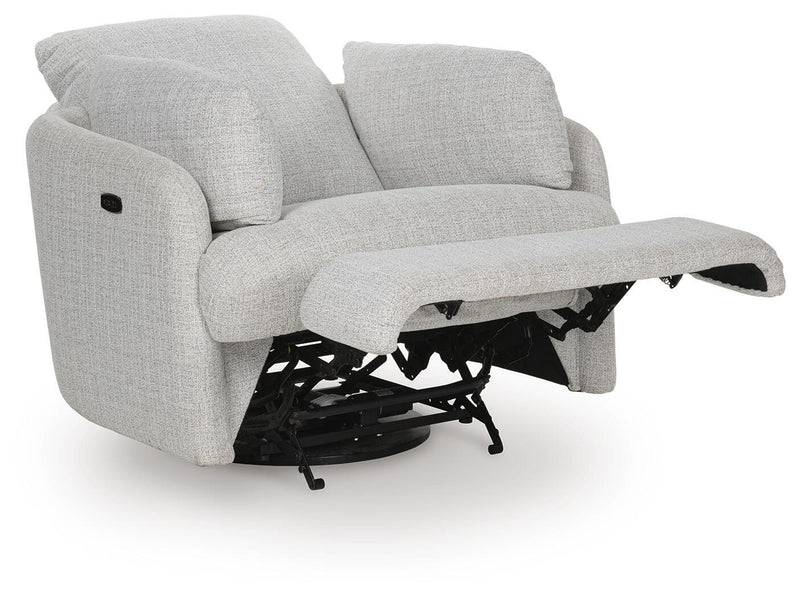 Alainmont Next-Gen Nuvella Stone Swivel Power Recliner - A3000739