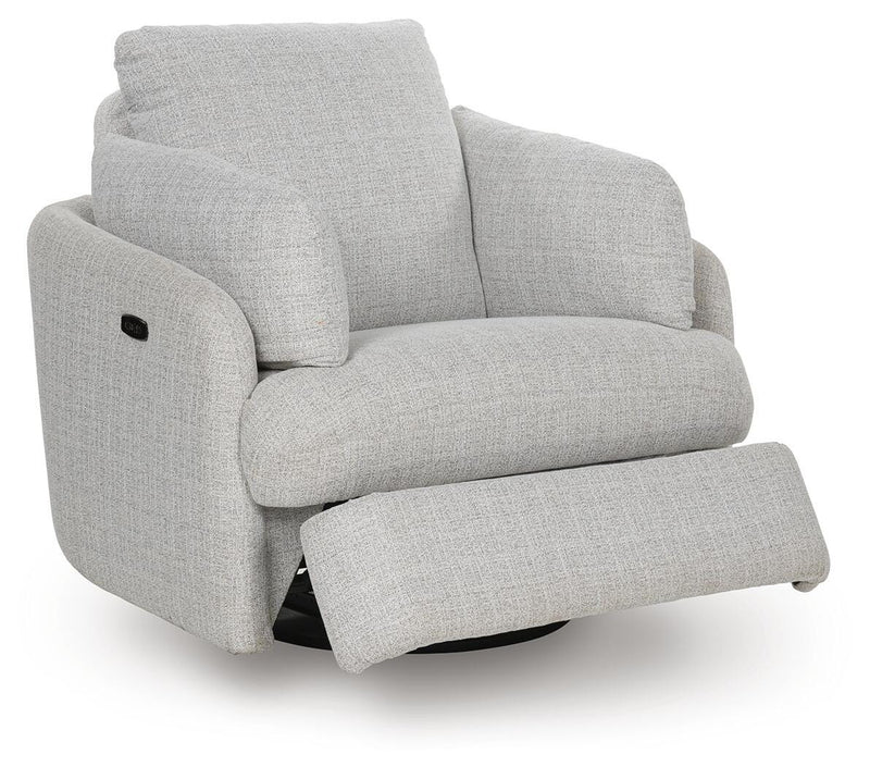Alainmont Next-Gen Nuvella Stone Swivel Power Recliner - A3000739