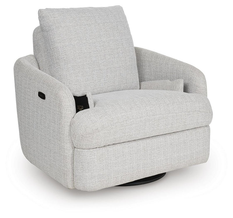 Alainmont Next-Gen Nuvella Stone Swivel Power Recliner - A3000739