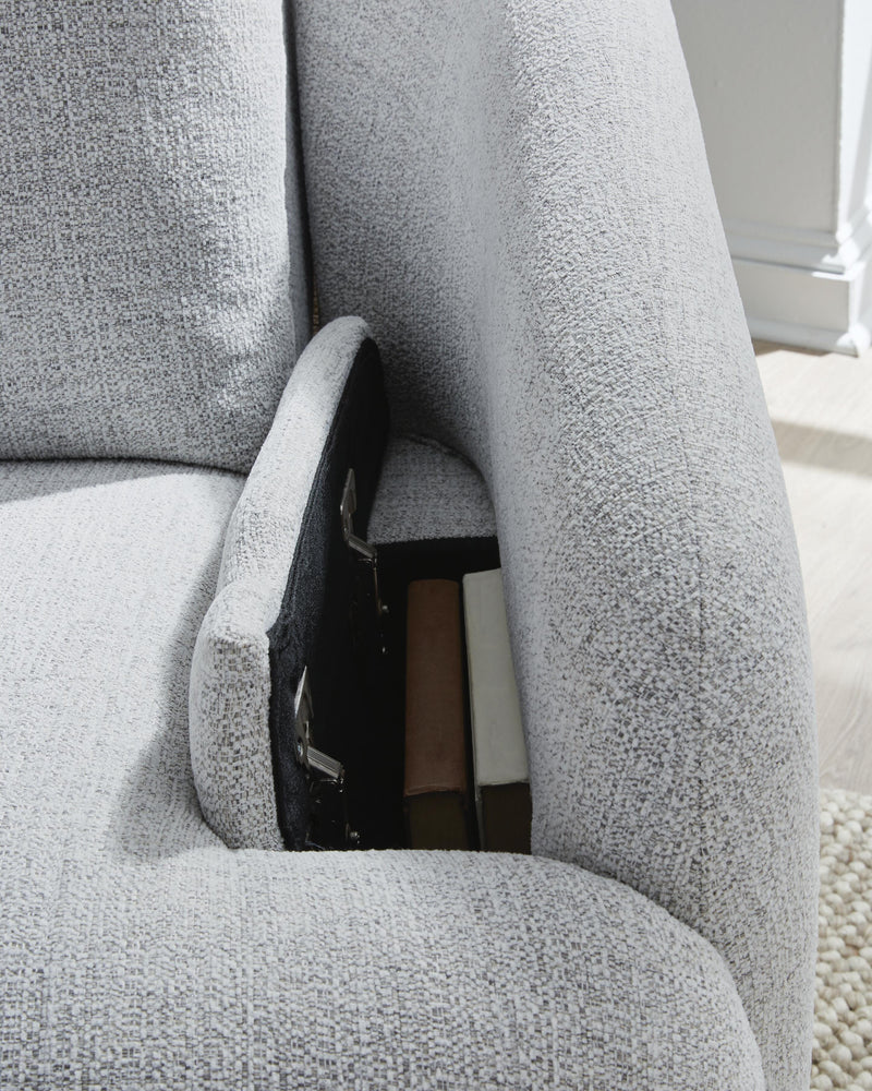 Alainmont Next-Gen Nuvella Stone Swivel Power Recliner - A3000739