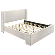 Alamosa Boucle Upholstered Eastern King Platform Bed White  - 310078KE