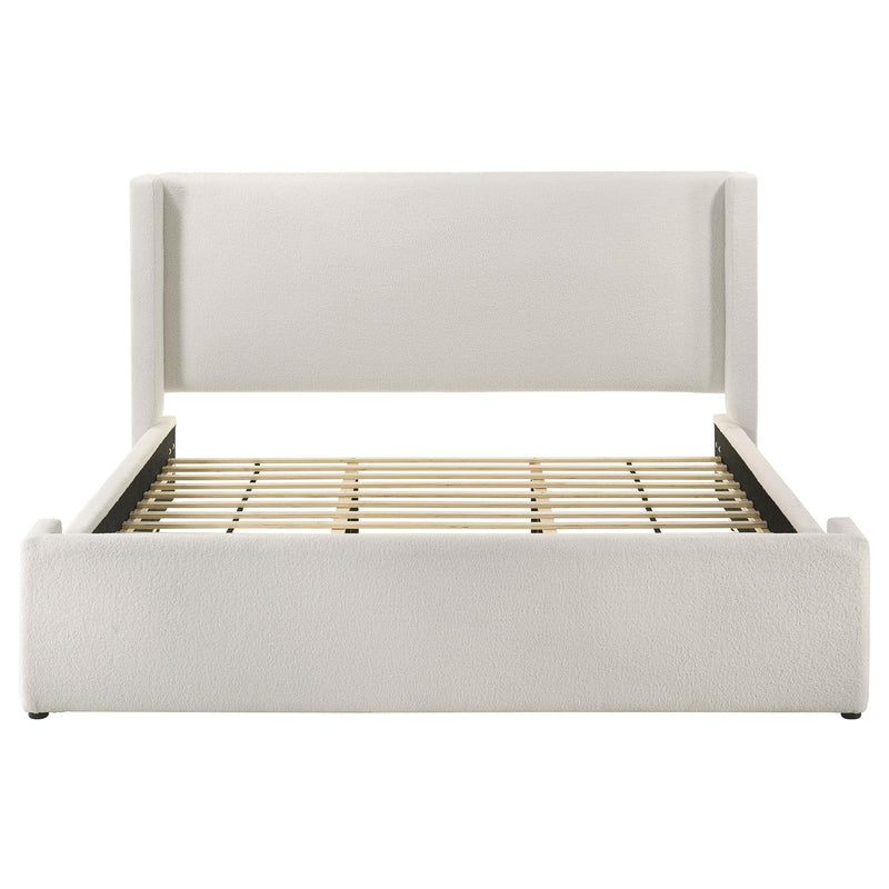 Alamosa Boucle Upholstered Eastern King Platform Bed White  - 310078KE