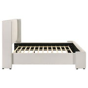 Alamosa Boucle Upholstered Eastern King Platform Bed White  - 310078KE