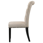 Alana Fabric Upholstered Dining Side Chair Beige (Set of 2) - 190162