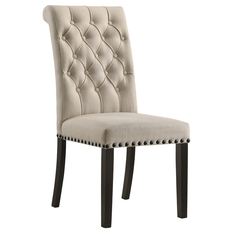 Alana Upholstered Dining Side Chair Beige Smokey Black (Set of 2) - 107286