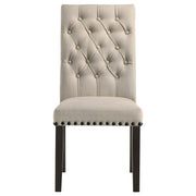 Alana Upholstered Dining Side Chair Beige Smokey Black (Set of 2) - 107286