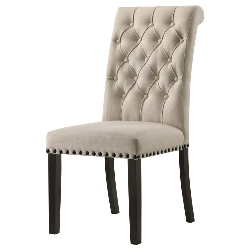 Alana Upholstered Dining Side Chair Beige Smokey Black (Set of 2) - 107286