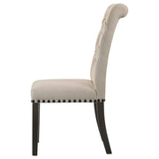Alana Upholstered Dining Side Chair Beige Smokey Black (Set of 2) - 107286