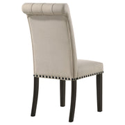 Alana Upholstered Dining Side Chair Beige Smokey Black (Set of 2) - 107286