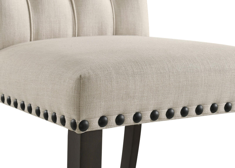 Alana Upholstered Dining Side Chair Beige Smokey Black (Set of 2) - 107286