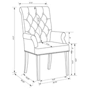 Alana Velvet Upholstered Dining Arm Chair Sand - 115183