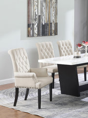 Alana Velvet Upholstered Dining Arm Chair Sand - 115183