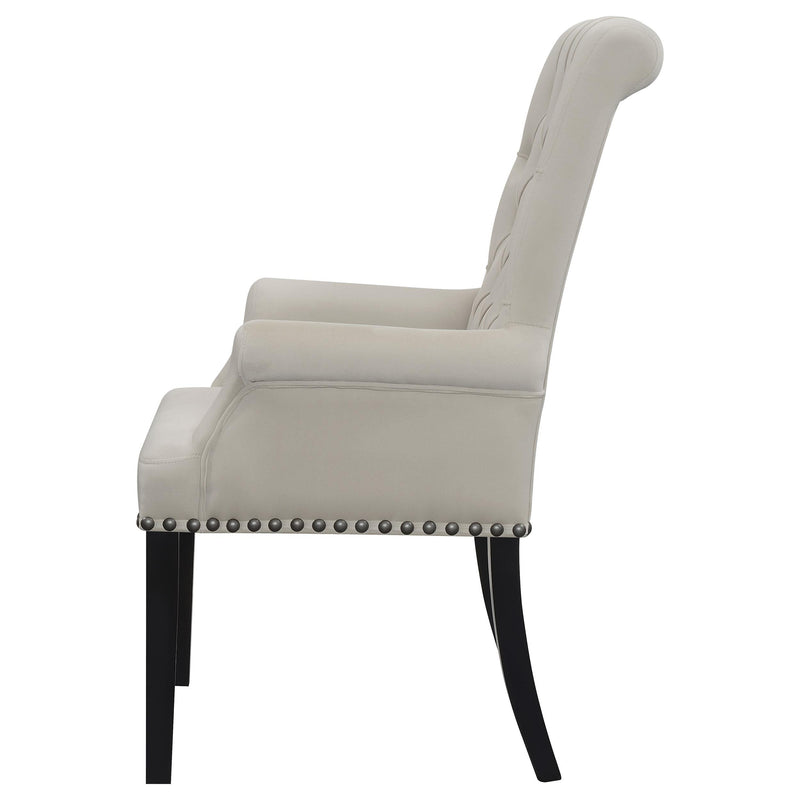 Alana Velvet Upholstered Dining Arm Chair Sand - 115183