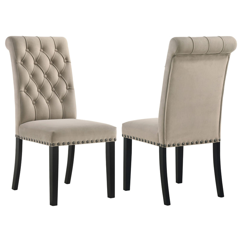 Alana Velvet Upholstered Dining Side Chair Sand (Set of 2) - 115182