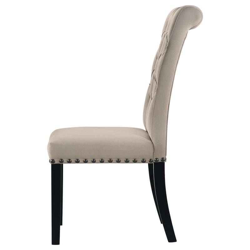 Alana Velvet Upholstered Dining Side Chair Sand (Set of 2) - 115182