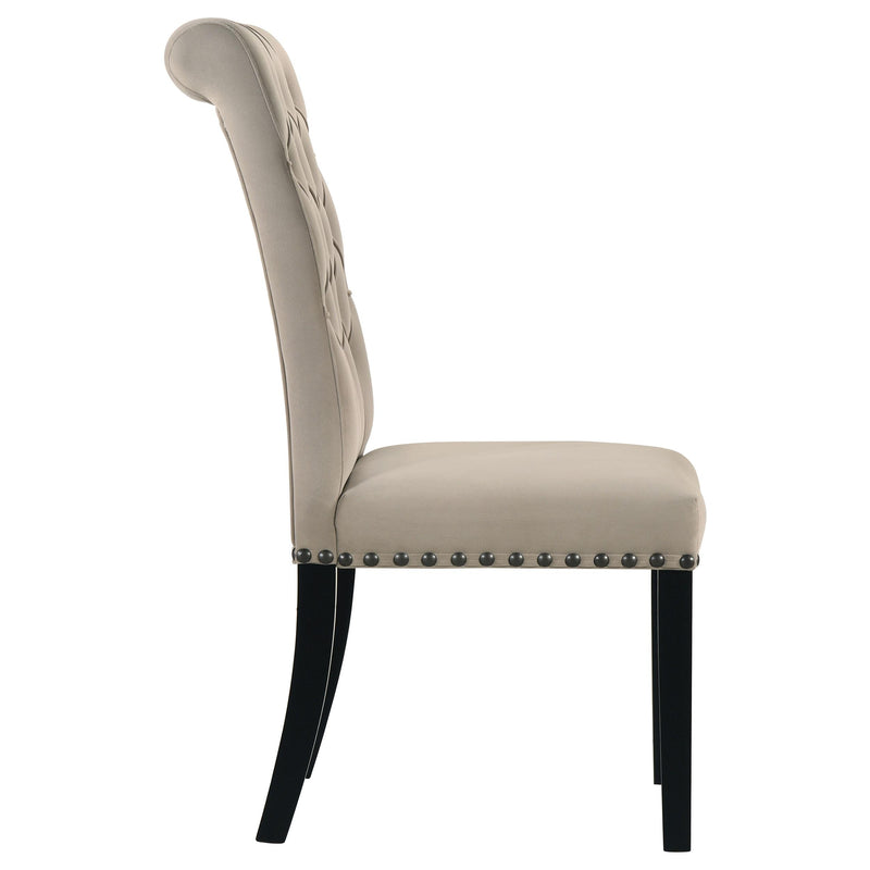 Alana Velvet Upholstered Dining Side Chair Sand (Set of 2) - 115182