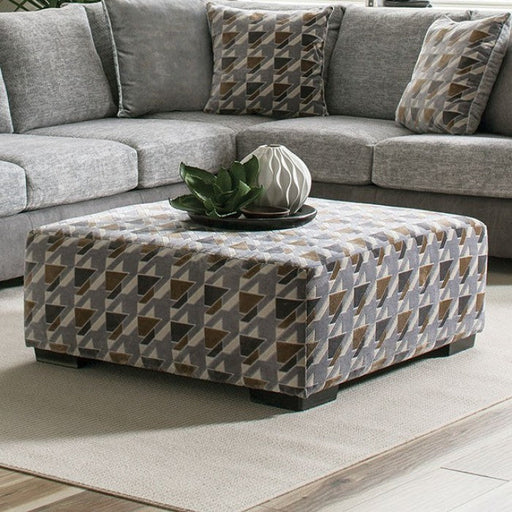 Alannah Light Gray/Gray/Brown Ottoman - SM5184-OT
