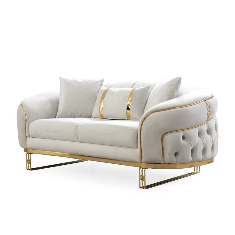 Alanya Velvet Sofa & Loveseat & Chair - Gate FurnitureLiving Room Set