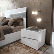 Alba Bed W/ Light, Italy Queen - Gate Furniture
