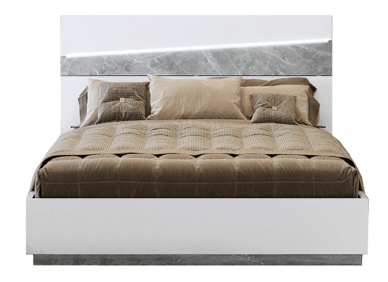 Alba Bed W/ Light, Italy Queen - Gate Furniture