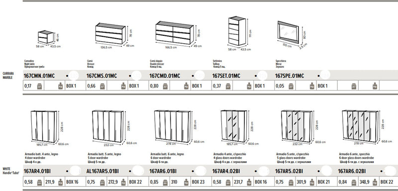 Alba Bed W/ Light, Italy Queen - Gate FurnitureQueen Bed