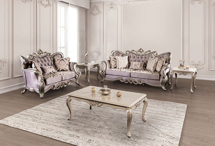 Albacete Champagne/Purple Loveseat - FM65006PR-LV