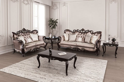 Albacete Dark Cherry/Brown Loveseat - FM65006BR-LV