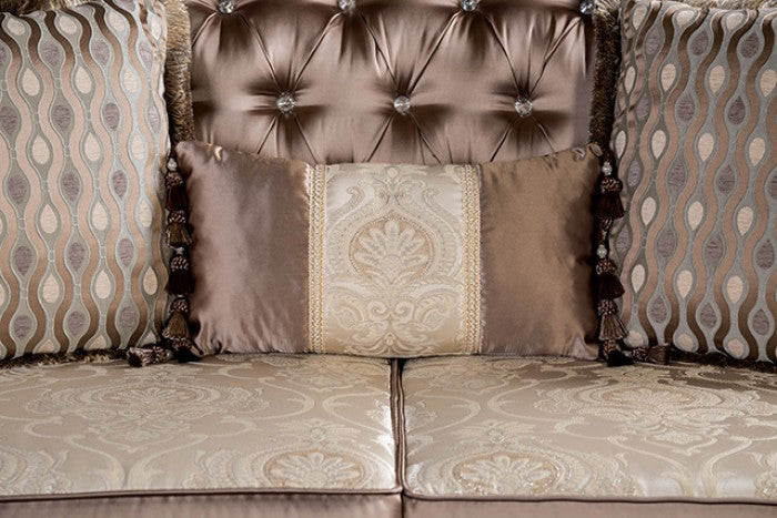 Albacete Dark Cherry/Brown Loveseat - FM65006BR-LV