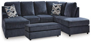 Albar Place Cobalt 2-Piece Sectional and Ottoman - 95302U1