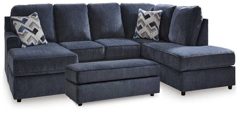 Albar Place Cobalt 2-Piece Sectional and Ottoman - 95302U1