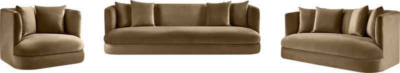 Alder 66" Velvet Upholstered Loveseat in Beige - 699Beige-L