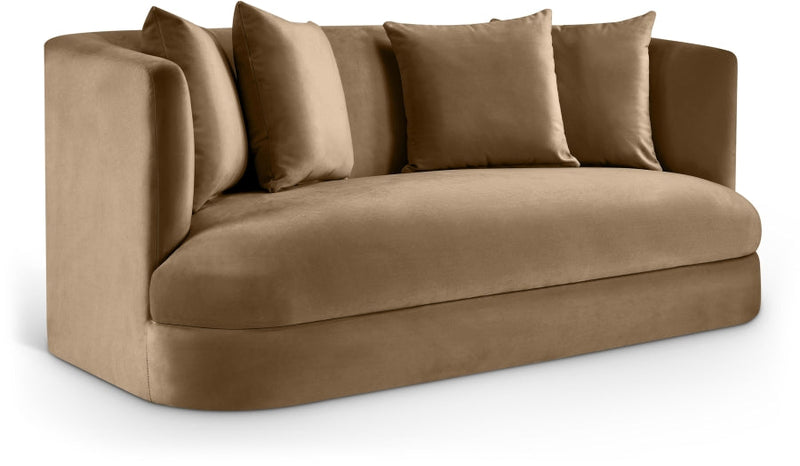 Alder 66" Velvet Upholstered Loveseat in Beige - 699Beige-L