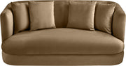 Alder 66" Velvet Upholstered Loveseat in Beige - 699Beige-L
