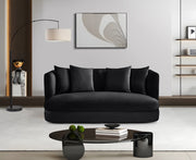 Alder 66" Velvet Upholstered Loveseat in Black - 699Black-L
