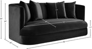 Alder 66" Velvet Upholstered Loveseat in Black - 699Black-L